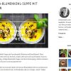 Sommerliche Kurkuma-Blumenkohl-Suppe mit Garnelen und Kürbiskernöl aus Österreich-Topping