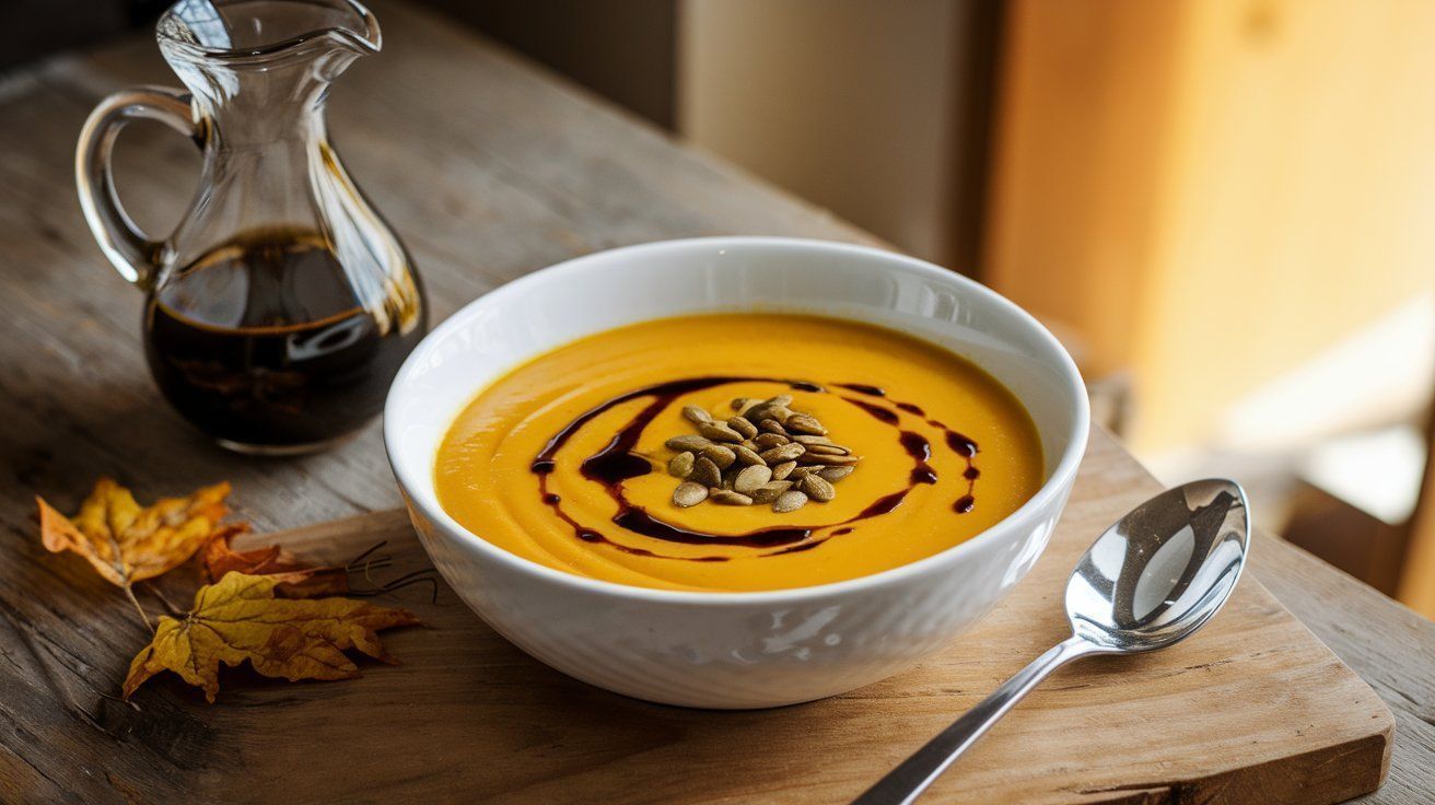 Bild Butternusskürbissuppe mit Kürbiskernöl