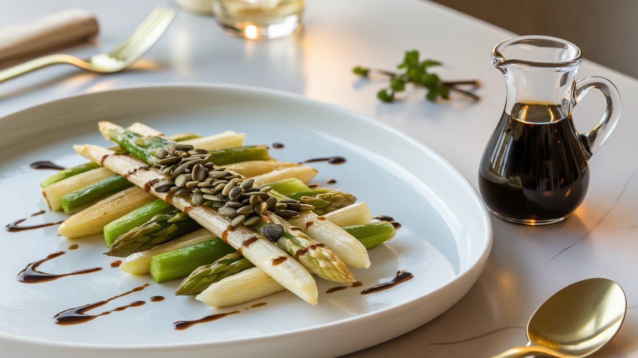 Bild Gebratener Spargel mit Kürbiskernöl