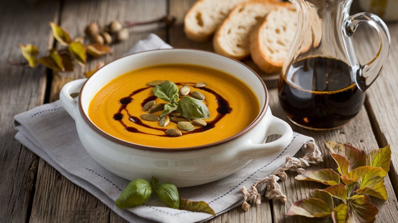Bild Kürbissuppe mit Basilikum